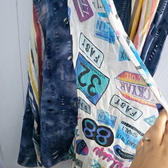 Feratelli Sleeveless Drape Vest Size Small – Patchwork Print, Boho Artsy - Picture 4 of 5